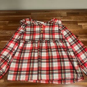 Tahari Red Plaid Kids Blouse